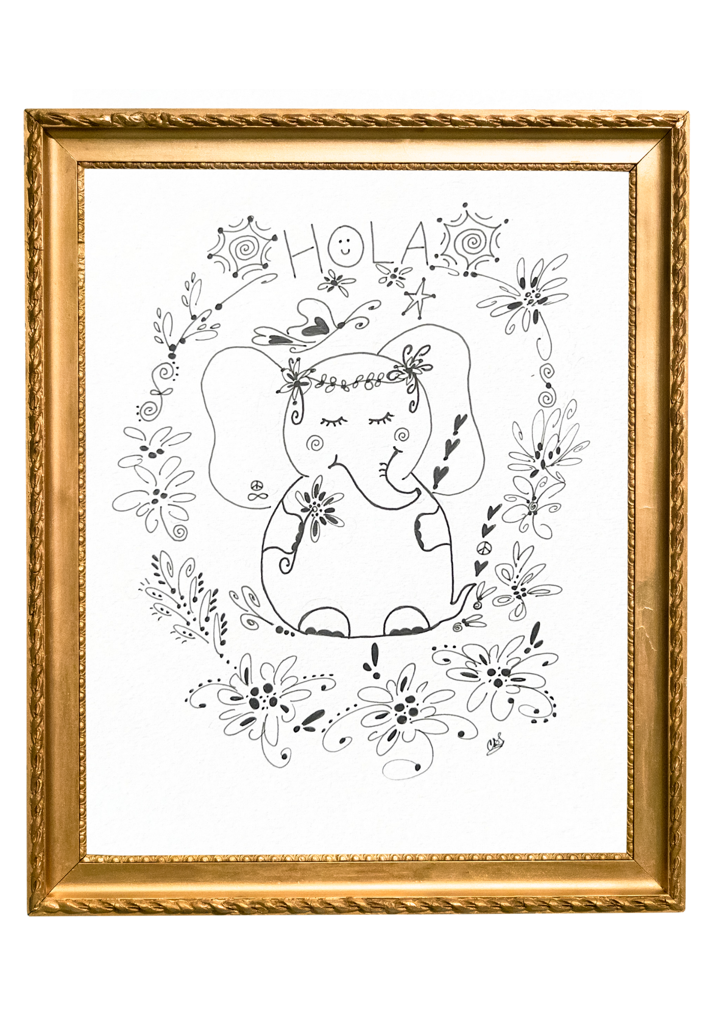 Ilustración Elefante Flower