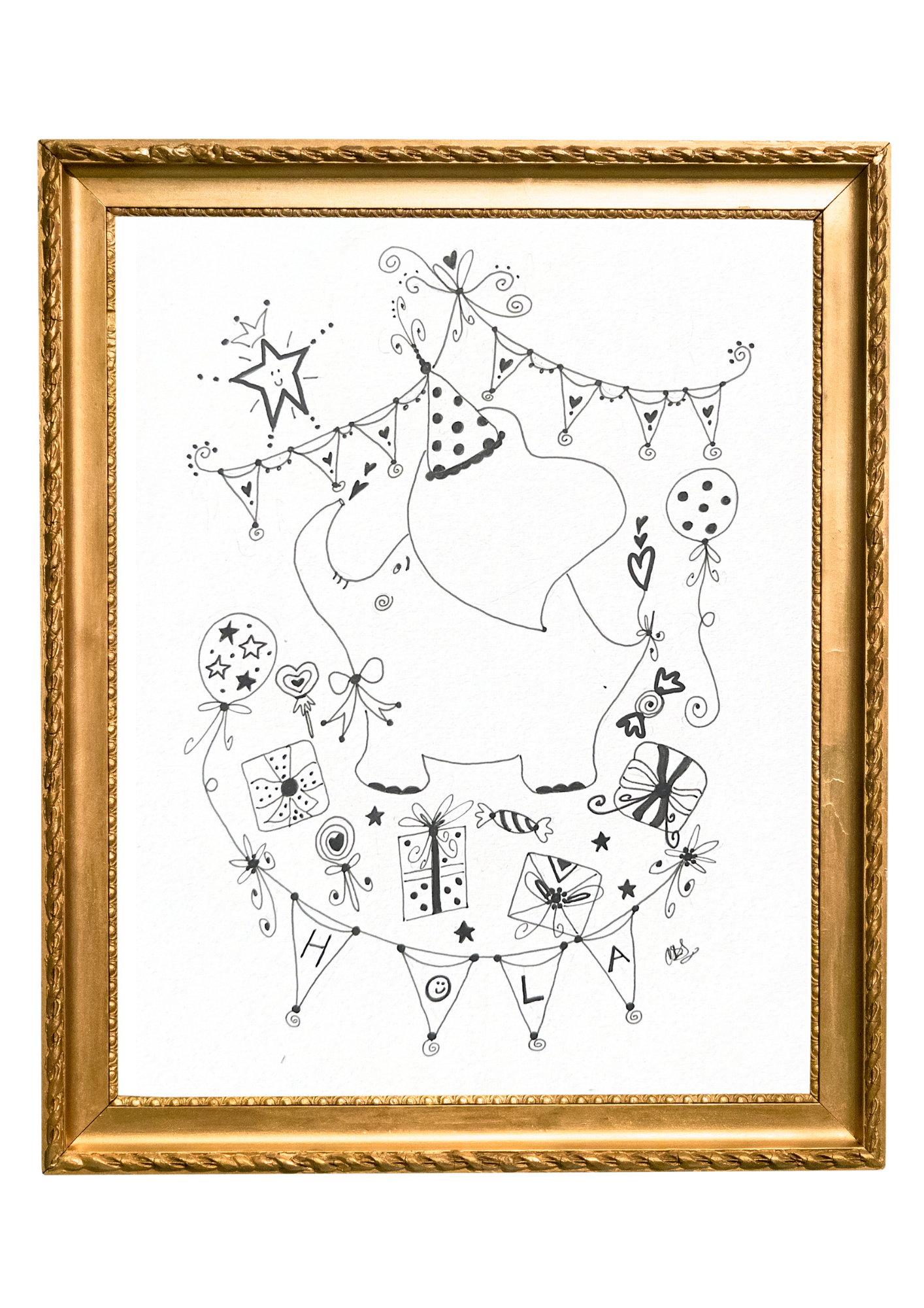 Ilustración Elefante Party Time